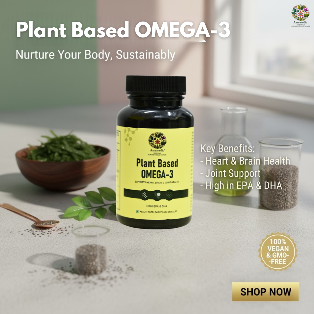 Plant Based OMEGA-3 | Gelatin Free, No Burps, No Fish Oil, Pure Algal - 60 Veg Capsules