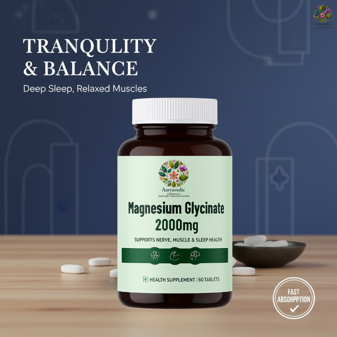 Magnesium Gycinate  2000 mg | 440mg Elemental Magnesium with Vitamin B6 & Zinc | 60 Veg Tablets