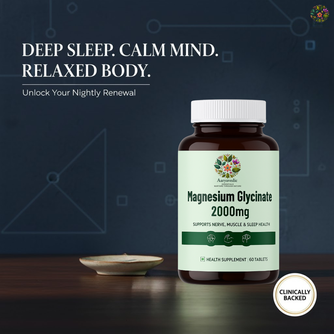 Magnesium Gycinate  2000 mg | 440mg Elemental Magnesium with Vitamin B6 & Zinc | 60 Veg Tablets