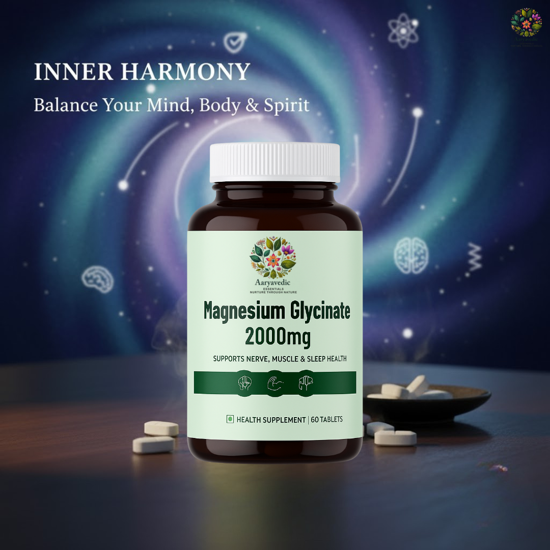 Magnesium Gycinate  2000 mg | 440mg Elemental Magnesium with Vitamin B6 & Zinc | 60 Veg Tablets